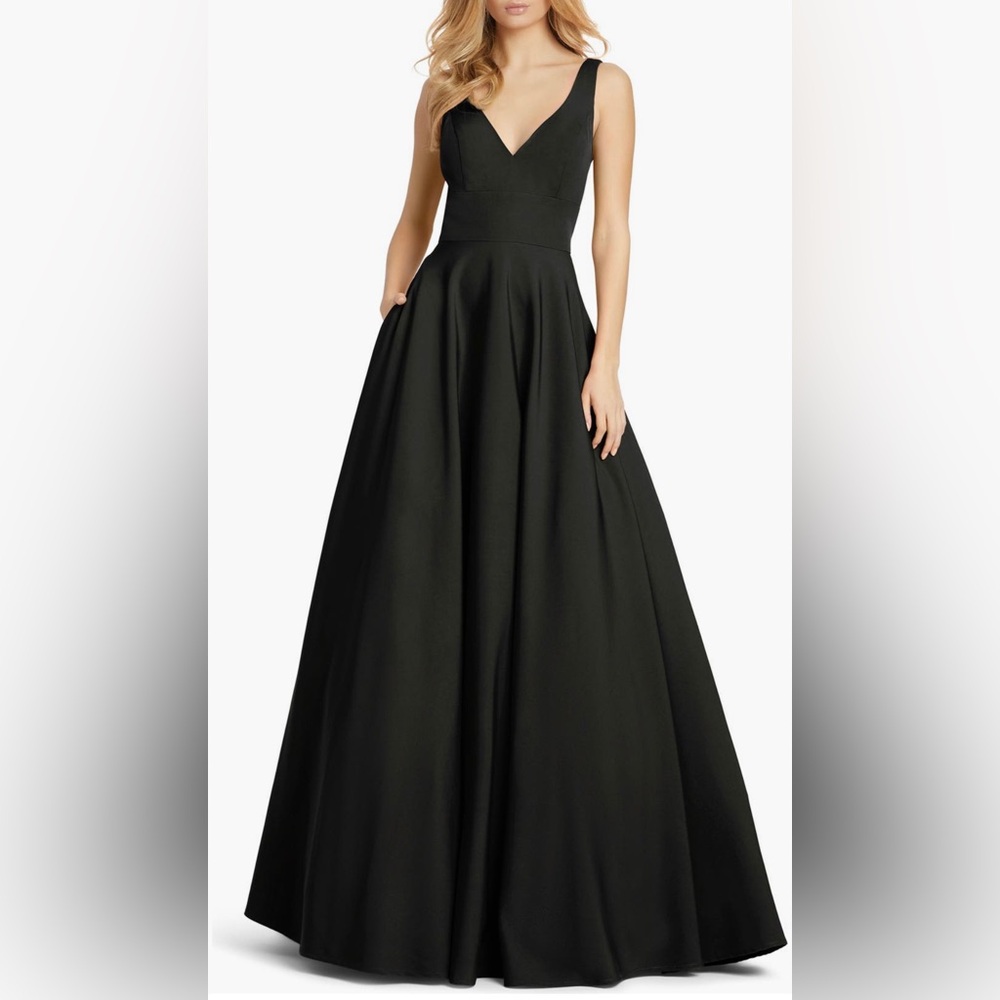 Ieena Mac Duggal Black Gown With Pockets Size 16